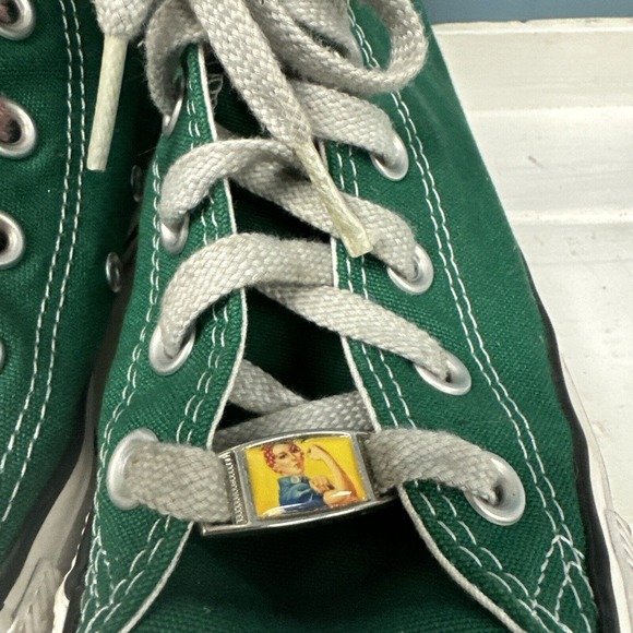 Converse All Star High Top Amazon Kelly Green Canvas Shoes Sz Mens 5 Women’s 7 - Picture 4 of 10